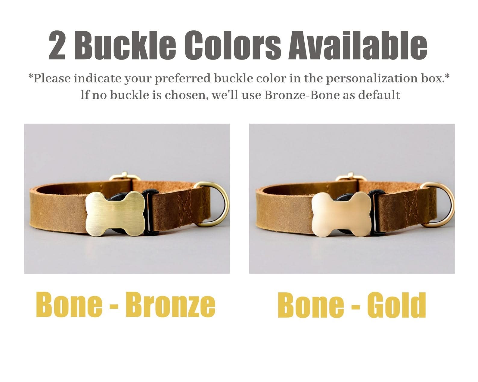 Genuine Cowhide Leather Dog Collar & Leash Set | Solid Green | Engraved Metal Buckle + Free Name Tag | Wedding Puppy Gift - AmyEngraved