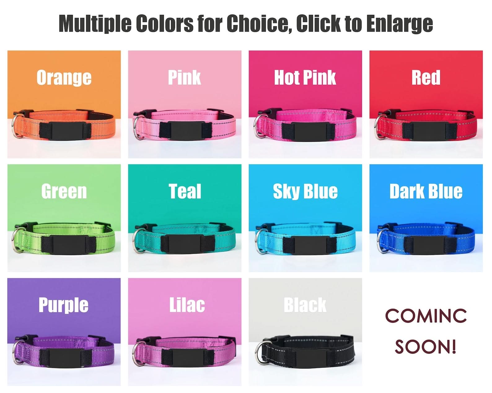 Personalized Reflective Hot Pink Dog Collar & Leash Set – Adjustable Cat Collar with Engraved Name Tag & Free Bell - AmyEngraved